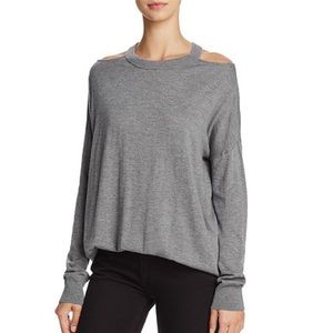 SPLENDID Cold Shoulder Grey Lightweight Sweater S